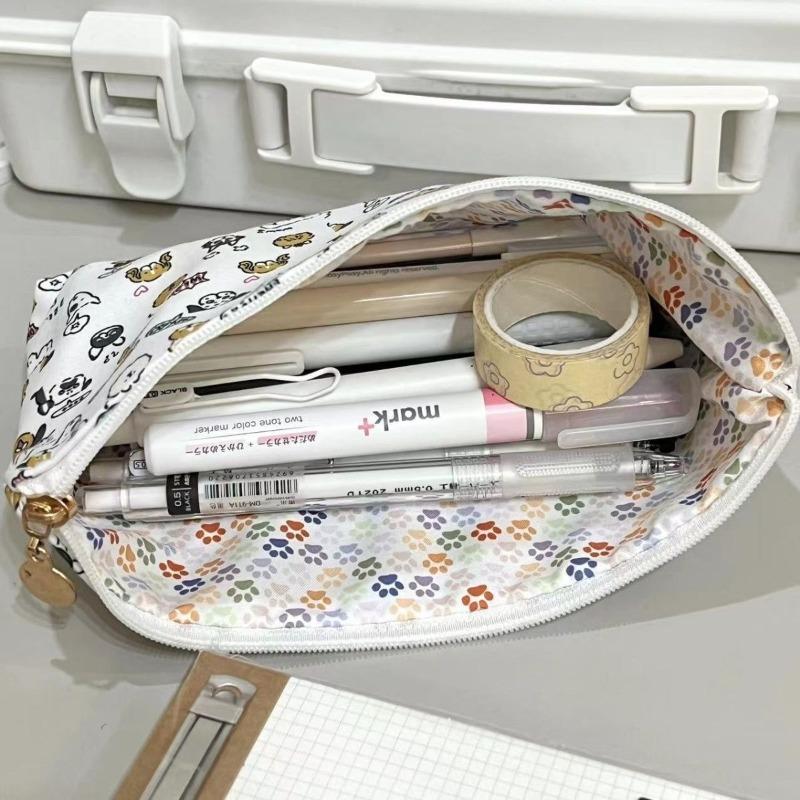 Puppy Print Pencil Case Korean Style Large Capacity Dog Pencil Bag Aesthetic Stationery Stationery Bag Student