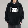 New Smudge Cat Meme Printed Hoodie Men Funny Casual Harajuku Long Sleeve O-Neck Pullover Autumn Winter Fleece Warm Sweatshirts