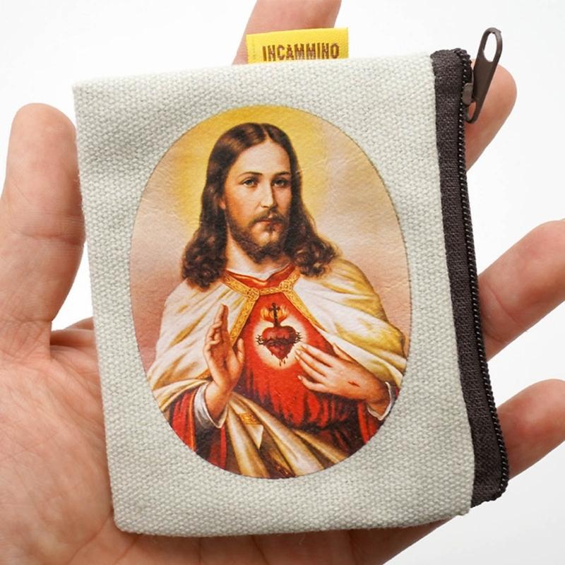 Kompakte Perlenaufbewahrungstasche Geschenktasche Stoff Schmuckbeutel Rosenkranztasche Stoffmaterial Geeignet zum Verschenken Schmuck