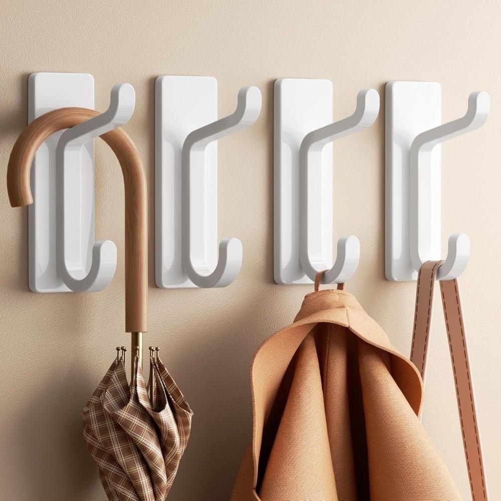 4PCS Moisture-proof Wall-Mounted Hooks Waterproof Strong Adhesive Hooks Closet Hooks  Dorm Closet
