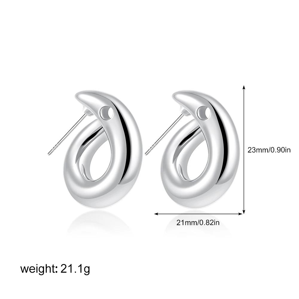 Fashion Multilayer Twist Circle Stud Earring for Women Stainless Steel Gold Silver Mix Color Round Earring Vintage Jewelry Gift
