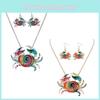 Charming Crab Jewelry Set Featuring Stylish Alloy Necklace And Earrings For Women