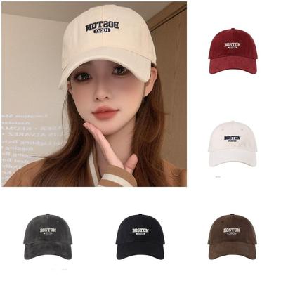 Buchstaben Stickerei Schirmmütze Große Größe Gebogener Schirmmützen Streetwear Baseballkappe Damen