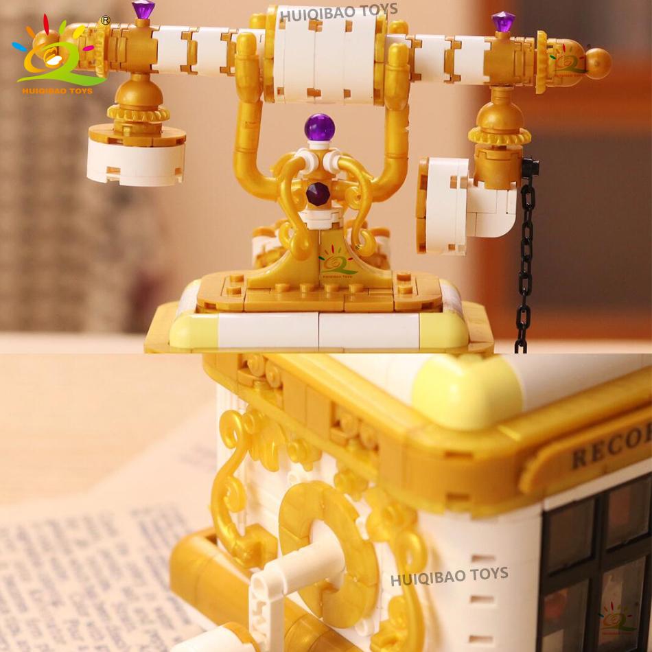 Non-Toxic Moc Vintage Camera Coffee Machine Model Building Blocks Diy Telephone Projector Ornament Bricks Toys For Adult Gift