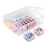 Bead Storage Containers Hinged Lid Rectangle Clear With 30 Pieces Cases Beads Storage Organizer For DIY Accessory Bracelets