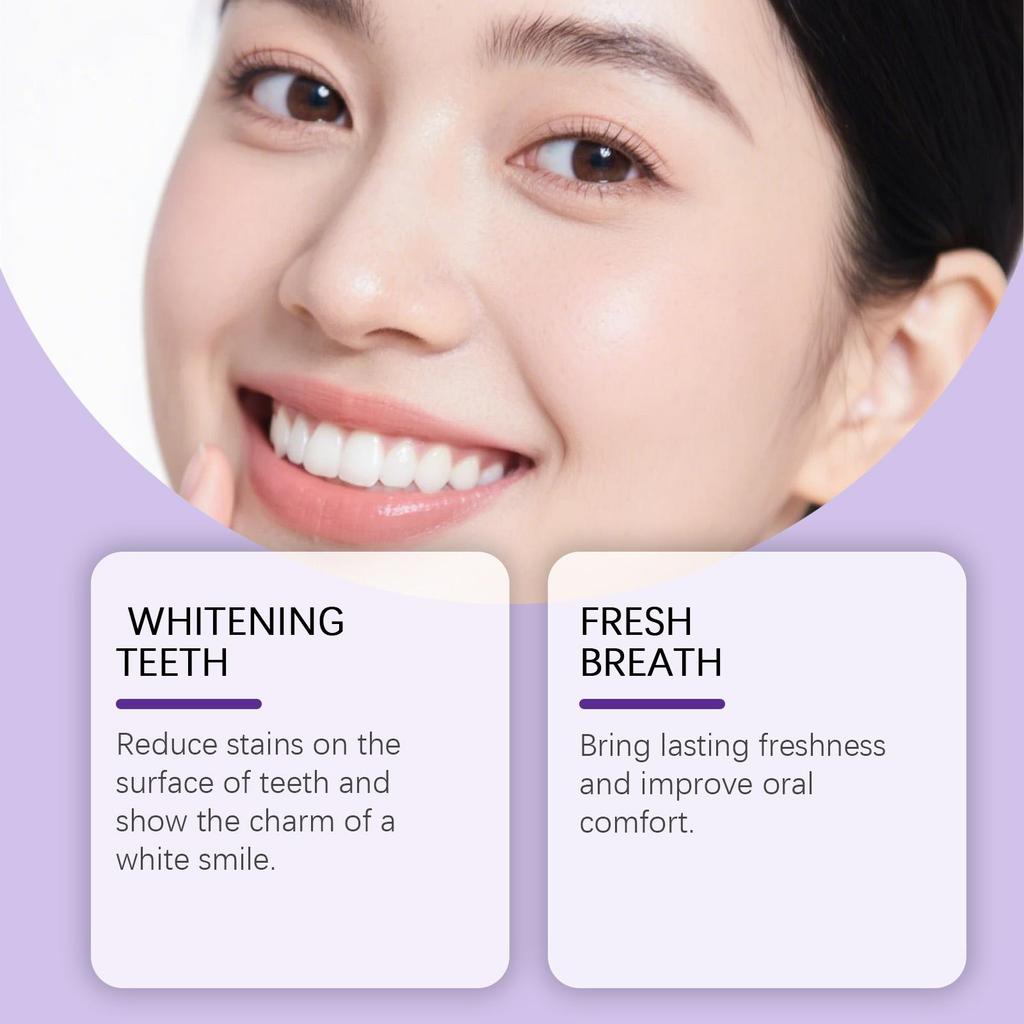 Purple Teeth Cleaning Powder, Fine Texture & Mild Formula, Gentle Teeth Stain & Odor Removal, Daily Oral Care