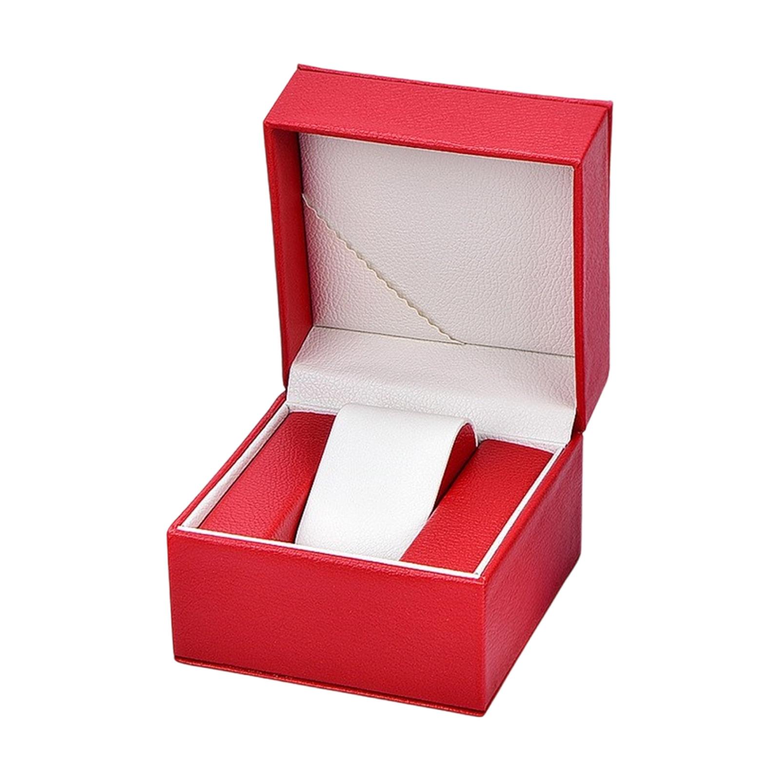 

Модная подарочная коробка для одних часов в нескольких элегантных цветах, удобное решение для хранения ювелирных изделий и браслетов 2 красный