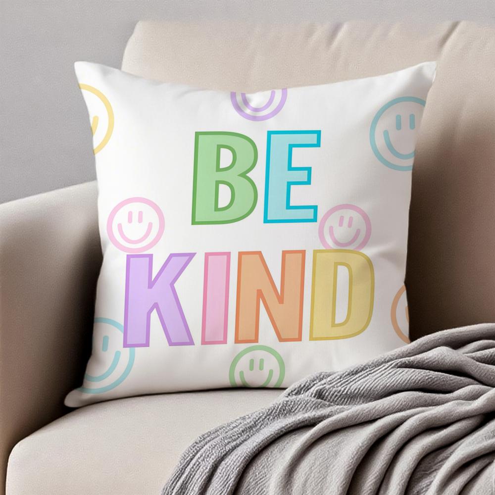Cartoon Rainbow Sun Cushion Cover Pillowcase Anti-Dustmite Invisible Zipper Short Plush Sofa Cushion
