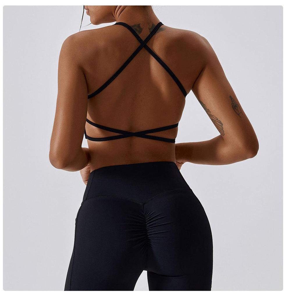 Nude Yoga Bra: Beautiful Back Sports Top for Running & Fitness - No Refunds or Exchanges.
