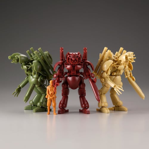 Kaiyodo ARTPLA Maschinen Krieger Final Hunt Set & Jerry Can Uncle 1/35 Scale Unpainted Plastic Model Kit