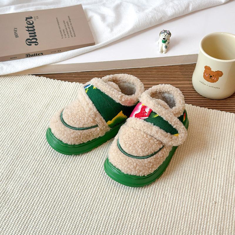 Girls Northeast Big Flower Cotton Shoes 2025 Winter New Non-slip Warm Plush Shoes Children's Versatile Snow Cotton