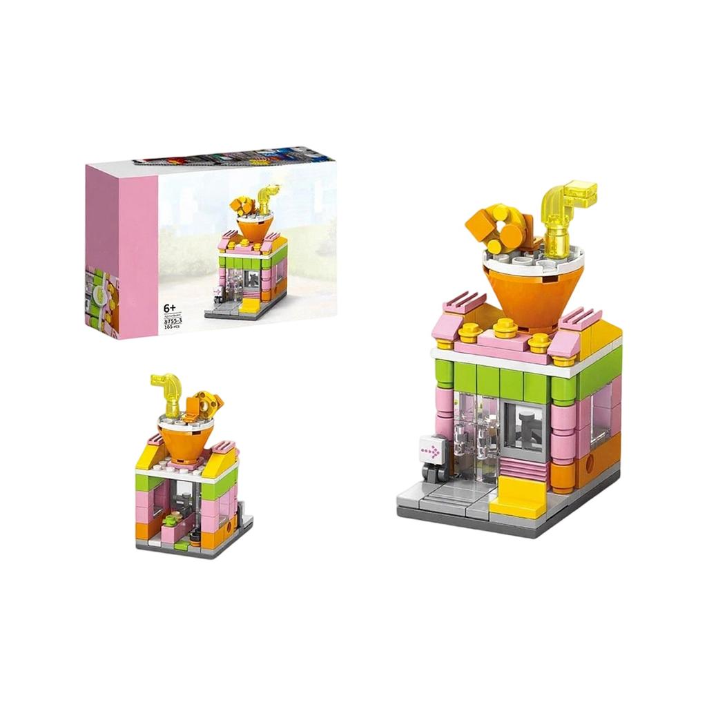 Children's Small  Street View Building , City Building Models Compatible With Puzzle Assembly, Boys' And Girls' Toys