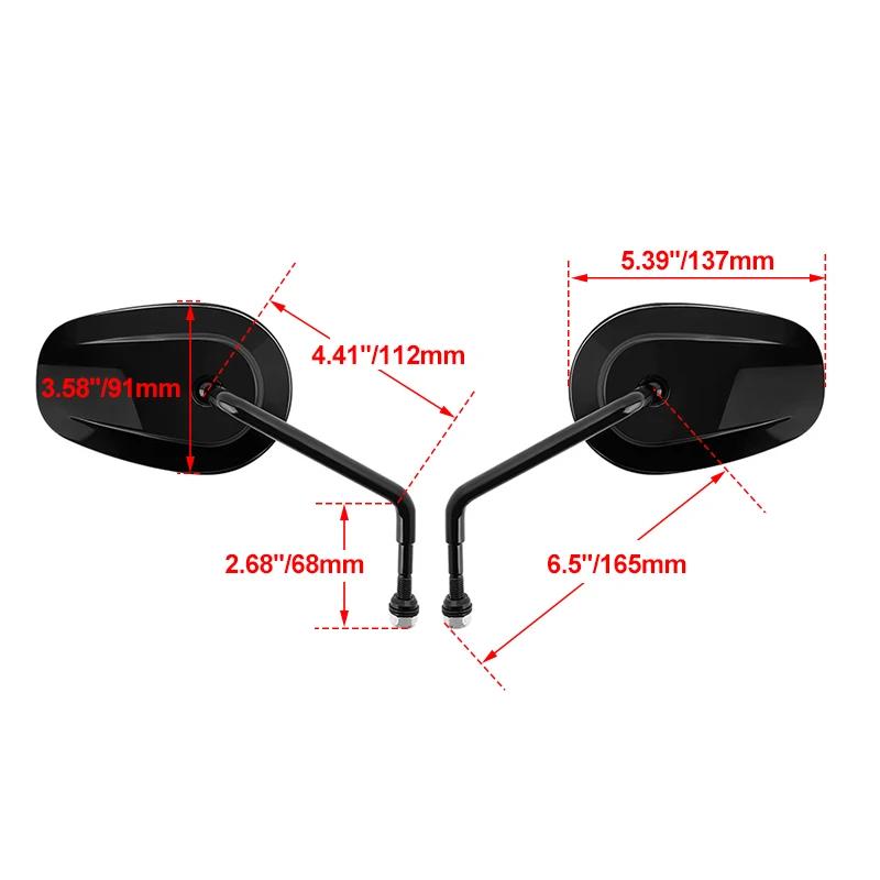 8MM Motorcycle Rear View Mirror Side Mirrors Left Right For Harley Touring Road King Sportster XL883 1200 Fatboy Dyna Softail