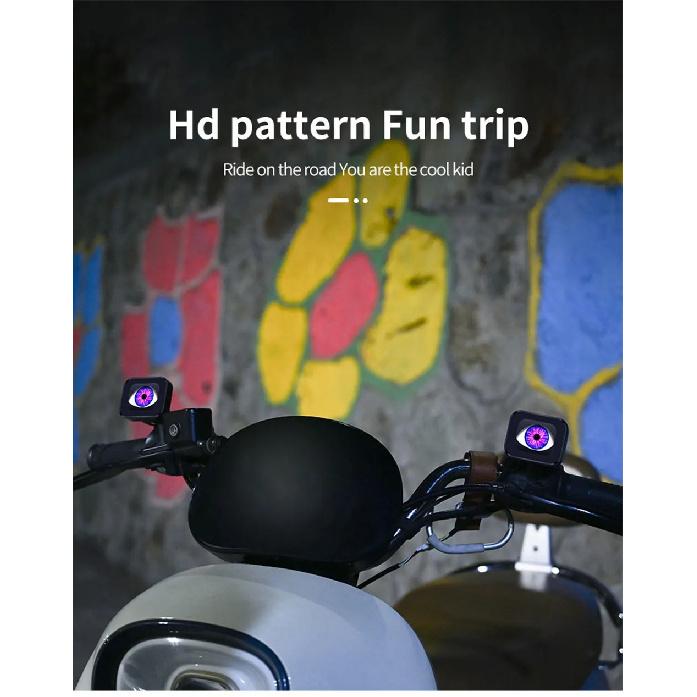 12-36V Motorcycle LED Dynamic Pupil Demon Eye Decorative Light With Remote Control 6 Modes Devil Eye Motorbike Retrofit Kits