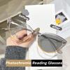 Outdoor Farbwechselnde Lesebrille Damen Herren Mode Cat-Eye Anti Blaulicht Photochrom Fernsichtbrille UV-Schutz