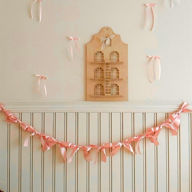 Children's Bedroom Adornment Soft Bowtie Garland Phoshoots Decorative Props Princess Baby Room Decoration
