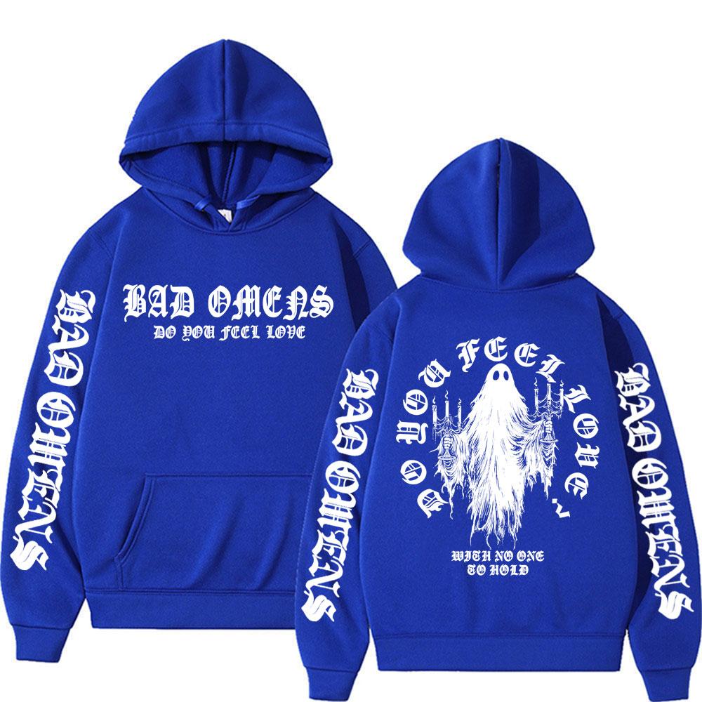 Bad Omens Do You Feel Love Geisterprint Kapuzenpullover Herren Damen Mode Gothic Freizeit Bodywarmer Mit Kapuze Hohe Qualität Fleece Sweatshirts
