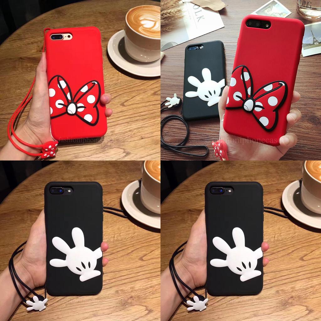Coque Etuis 3d Housse Cartoon Bow Minnie Mickey Anime Mobile Caoutchouc Silicone