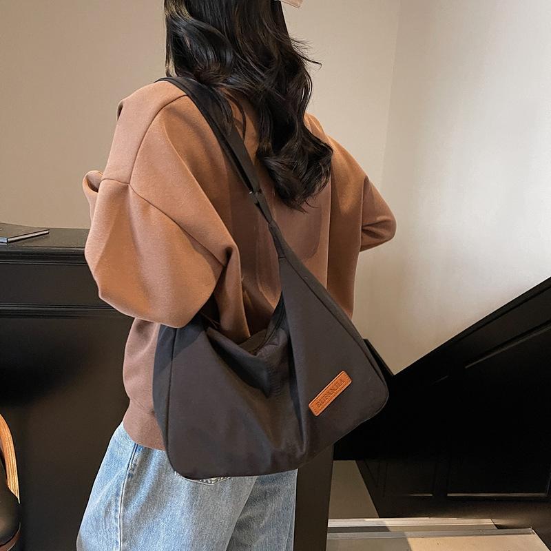 Casual Canvas Bag Fashionable Large-capacity Tote Bag Commuter Simple Single-shoulder Crossbody Bag