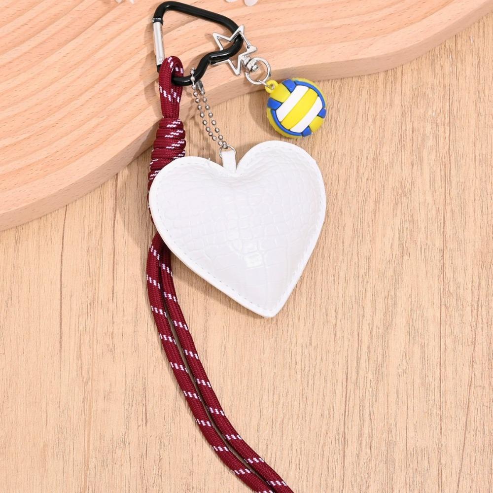 Basketball Braided Rope Car Keyrings PU Love Football Bag Charm Leather Heart Keychain  Kids Gifts