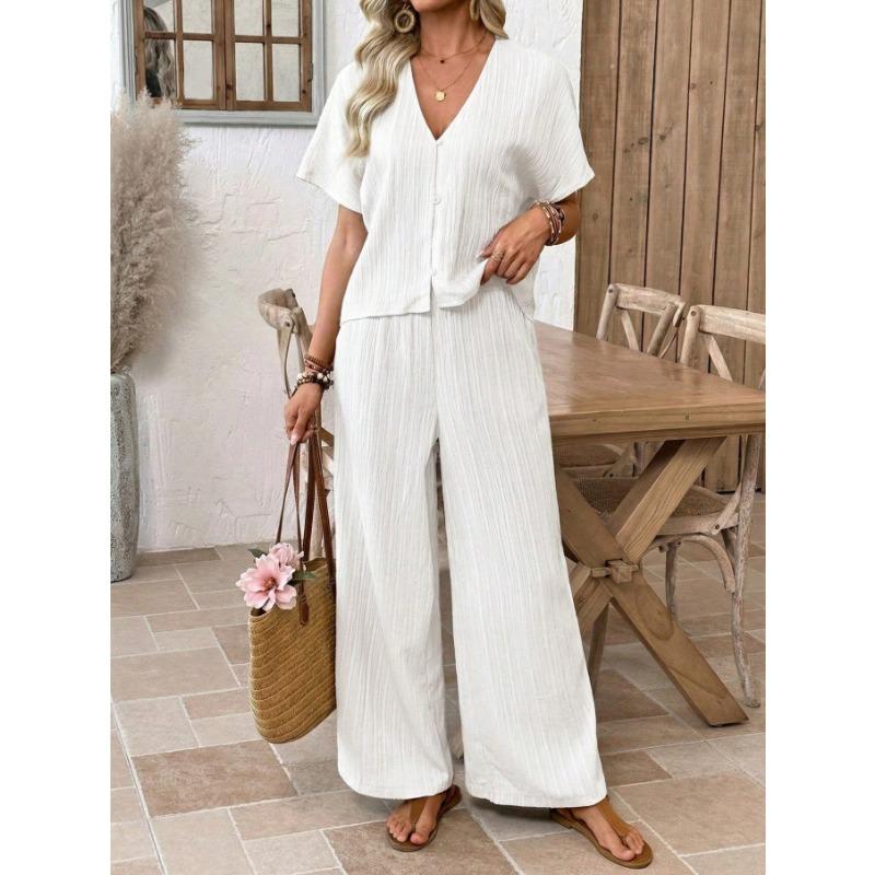 IHUASU Tute Casual da Donna a Maniche Corte con Scollo a V