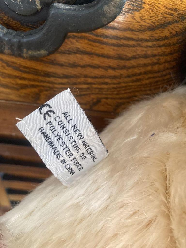 [USED] Harrods Teddy Bear White Vest with Rose Embroidery