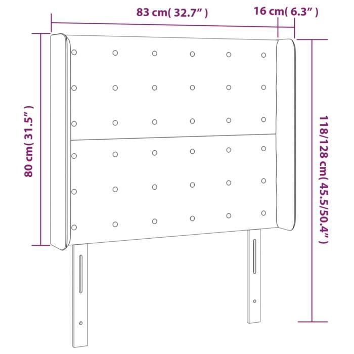 VidaXL Headboard with Ears Light Grey 83x16x118-128 Cm Velvet3120044