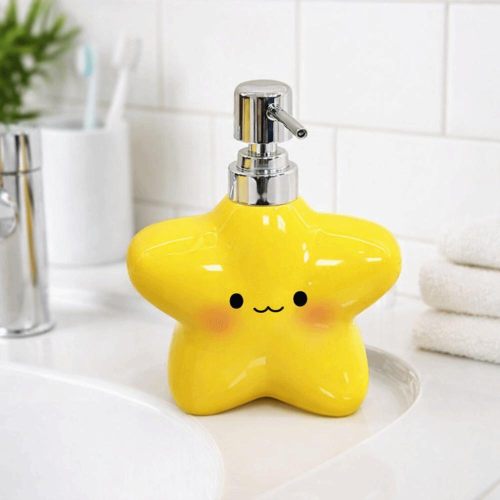 Star Shaped Foaming Soap Dispenser 400ML Ceramic Star Lotion Bottle  Bathroom Accessories