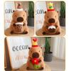 Happy Capybara Birthday Plush Toy Doll Pillow Milk Tea Cake Decoration Flower