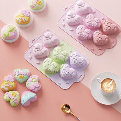 Chocolate Mold Heart Shape Food Grade Dishwasher Safe Non-Stick BPA-Free Cake Mold Valentine Day Pattern Silicone Mold