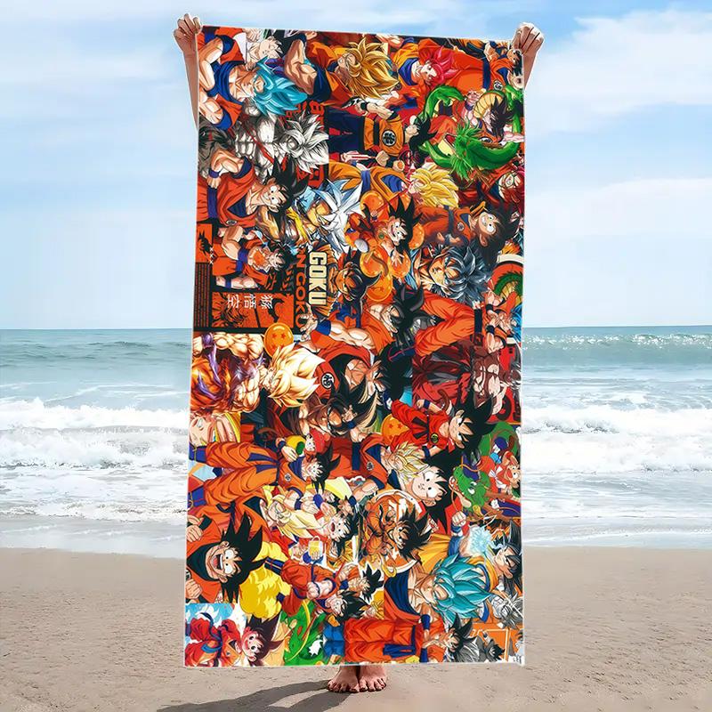Dragon-Ball Anime Print Beach Towel, Large Soft Quick Dry Towel for Beach Camping Swimming