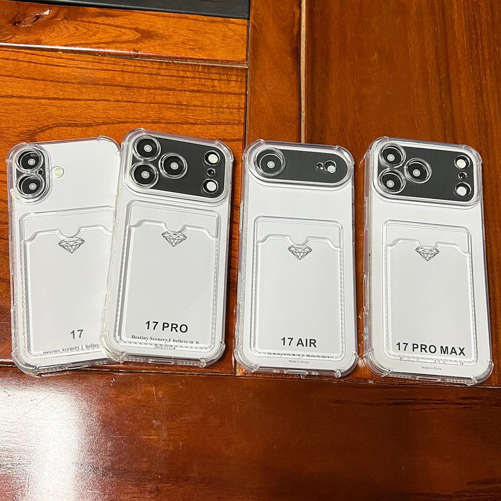 Custodia Porta Carte Portafoglio per iPhone Air 17 e 16 Pro Max 15 Plus 14 13 12 Mini 11 Xr Xs Max 17pro Borsa Trasparente con Inserimento Carte Cover per Telefono Accessori