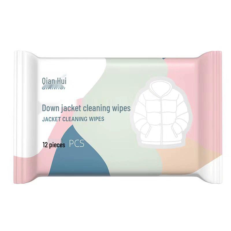 Portable No-Rinse Down Jacket Stain Remover Wet Wipes for Oil and Clothing Stains