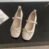French Gentle Bow Mary Jane Shoes Women's 2025 Spring New Inner Height Increase Ballet Shoes with Skirt Single Shoes