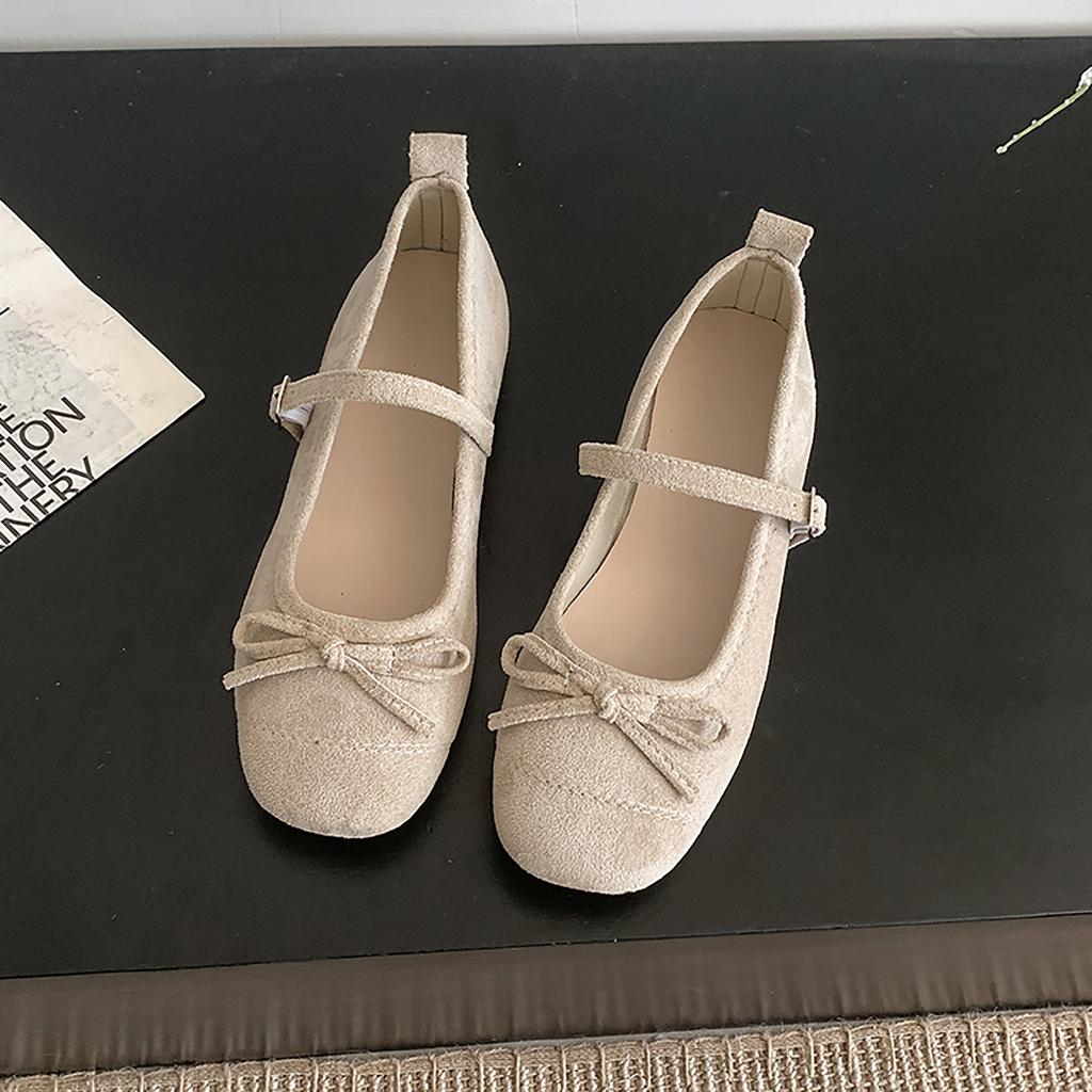 French Gentle Bow Mary Jane Shoes Women's 2025 Spring New Inner Height Increase Ballet Shoes with Skirt Single Shoes