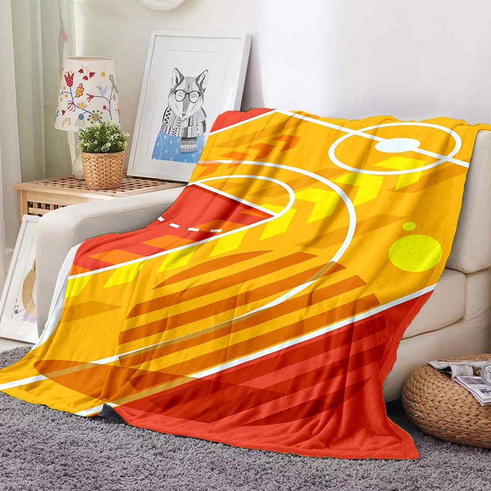 1pc Basketball Court Blanket, Lightweight Flannel Throw Blanket for Sofa, Bed, Travel, Camping, Living Room, Office, Couch093