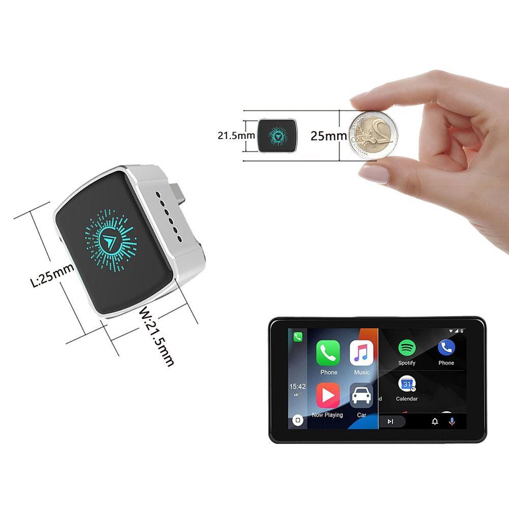 Aluminum Alloy Wired To Wireless 2 In 1 Box Colorful Ambient Lights Plug&Play Auto Adapter For CarPlay&Android