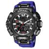 SMAEL Militäruhr Sport Wasserdicht 50M Stoppuhr Analog Digital Armbanduhren Wochenanzeige Wecker 8053 Digitaluhren Herren