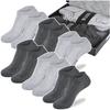 TASTIQ PREMIUM Men's Ankle Socks Gray Cotton 6 Pairs