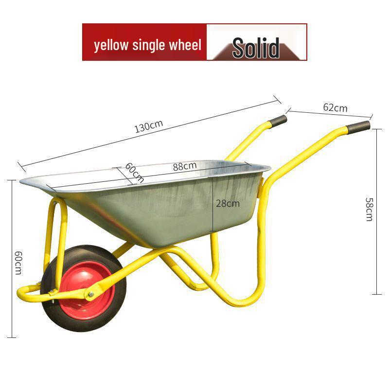 Wytrzymała taczka budowlana i rolnicza: Łatwa do pchania taczka na błoto, piasek i ziemię