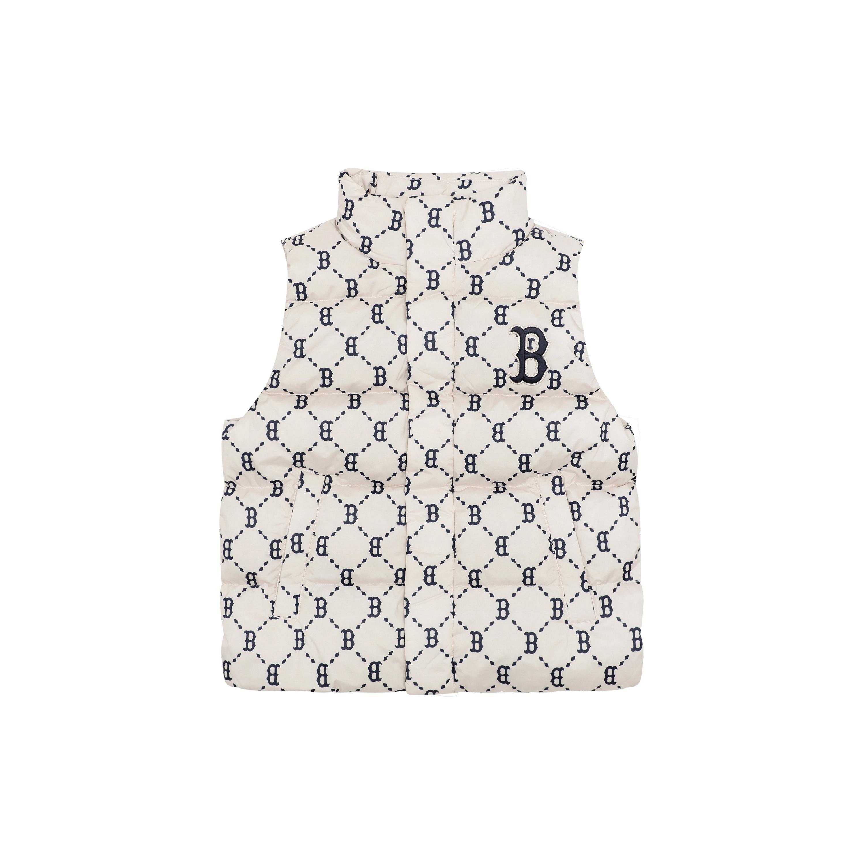 

New MLB New York Yankees Old Flower Down Vest Unisex Light Beige 3ADVM2026-43BGL XS