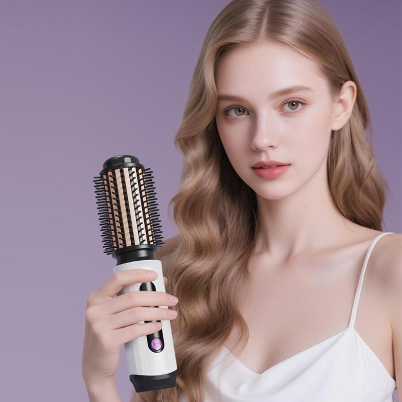 Fast Heating Wireless Curling Brush with Straightening Feature ABS Texture Wireless Appliance for Safe Hair Styling