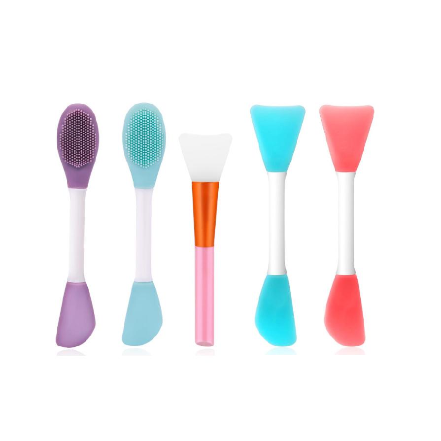 Doppelköpfige PRT-Material Maskenpinsel Gesichtsreinigungsmassagebürste Schlammmasken-Applikator Gesichtsschönheitswerkzeug Tragbarer Pinsel