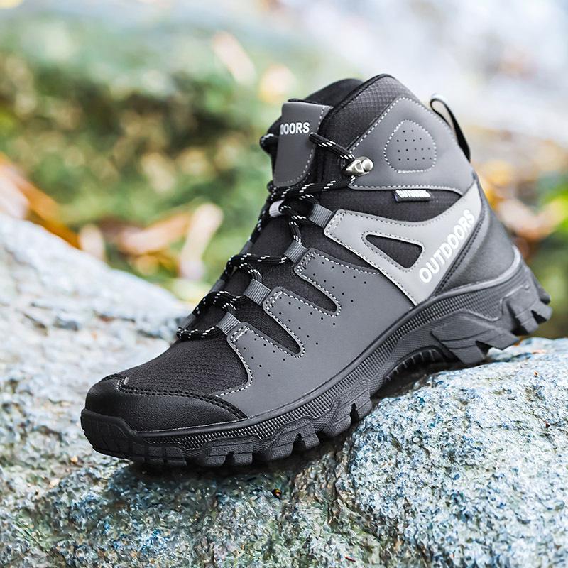 New Autumn High-top Outdoor Shoes, Non-slip and Wear-resistant Hiking Shoes, Platform-soled Leisure Travel Men's Shoes