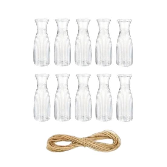 Plastic Clear Bud Vases, Modern Table Centerpiece Flower Vase, Simple Transparent Decorative Vase for Home Dining Table Wedding Flower Arrangement