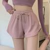 Women's High Waist Waffle Shorts - Summer Casual and Loose Fit Fitness Pants