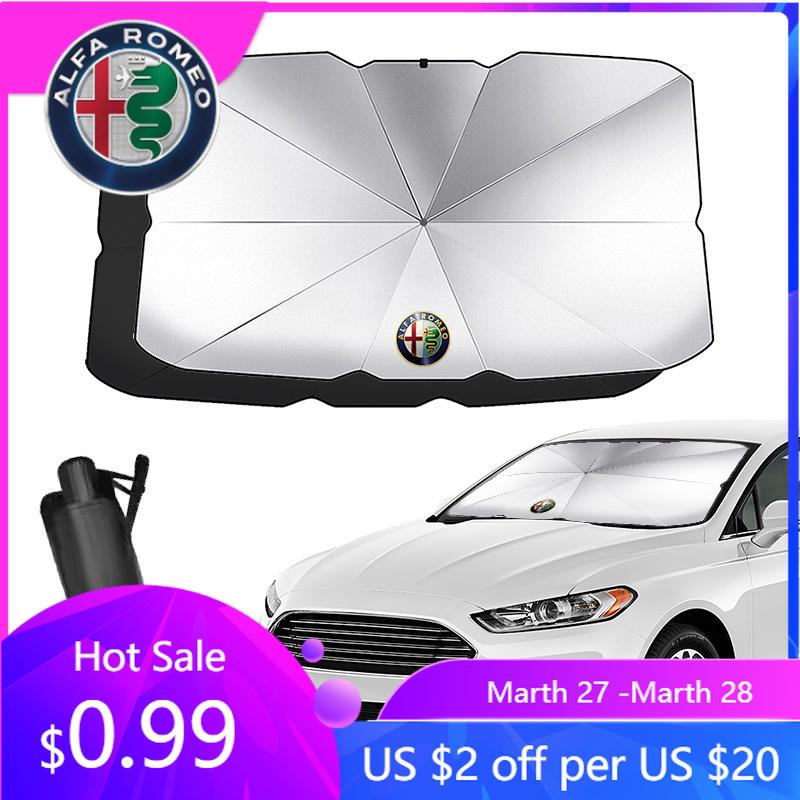 For Alfa Romeo New Car Windshield SunShade Visor Umbrella Protector Parasol For Alfa Romeo Giulia Stelvio Giulietta 156 159 147