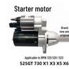 Starter Motors for BMW 320, 520i, 523, 525GT, 730, X1, X3, X5, and X6 Models