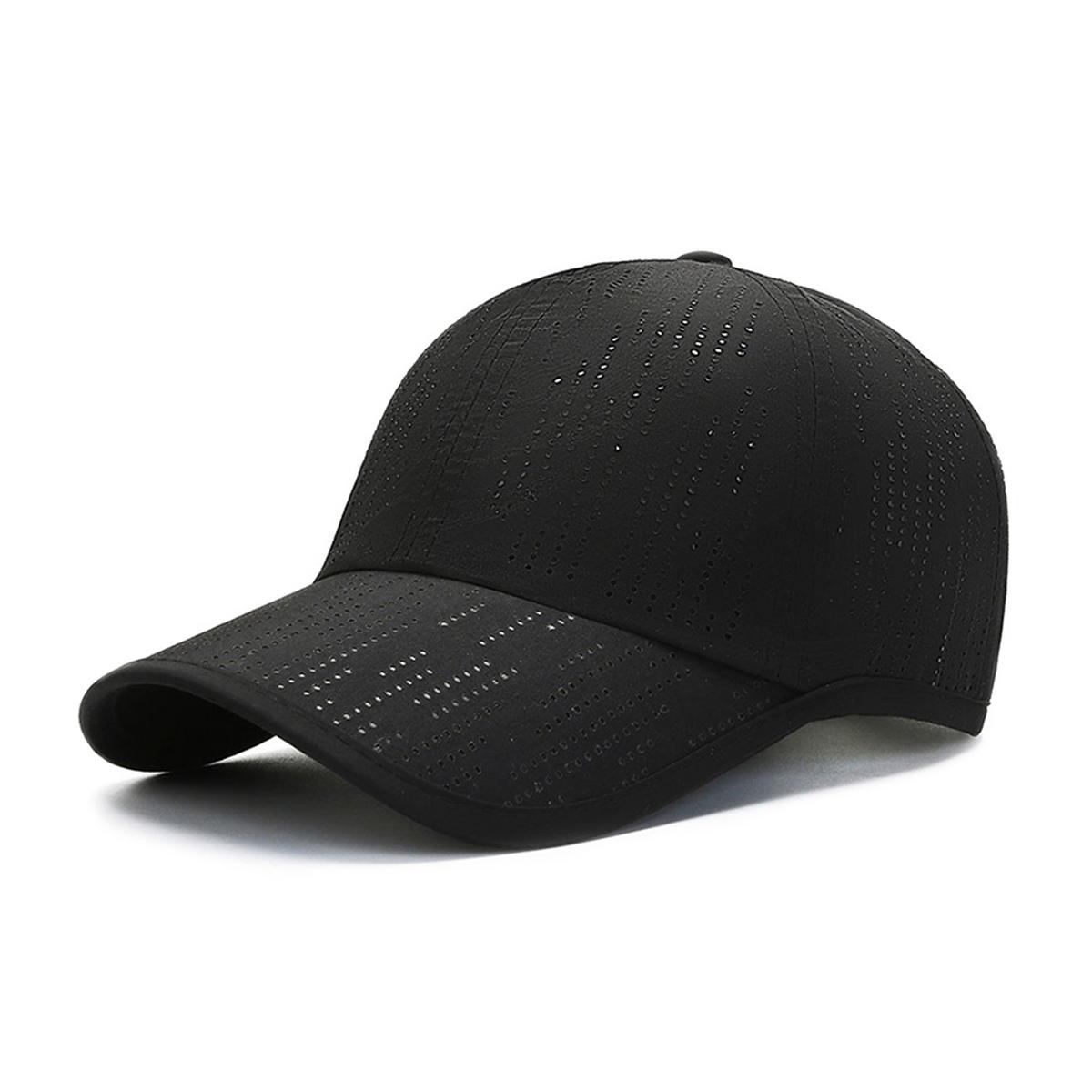Casquette de Baseball Respirante à Séchage Rapide en Soie Glacée Unisexe Chapeau de Sport d'Extérieur Printemps Été pour Hommes et Femmes black