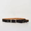 Layered Rivet Weaving Leather Belt ( Crack Black )